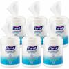 PURELL&reg; Alcohol Hand Sanitizing Wipes - 6" x 7" - White - 175 Per Canister - 6 / Carton