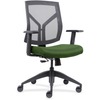Lorell Mesh Mid-Back Office Chair - Green Fabric, Foam Seat - Black Frame - Mid Back - 1 Each