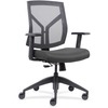 Lorell Mesh Mid-Back Office Chair - Ash Gray Fabric, Foam Seat - Black Frame - Mid Back - 1 Each