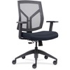 Lorell Mesh Mid-Back Office Chair - Dark Blue Fabric, Foam Seat - Black Frame - Mid Back - 1 Each