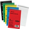 Ampad Topbound Memo Notebooks - 50 Sheets - Wire Bound - 3" x 5" - White Paper - AssortedPressboard Cover - Rigid, Mediumweight - Recycled - 5 / Bundl