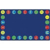Flagship Carpets Alphabet Circles Seating Rug - 100" Length x 72" Width x 0.50" Thickness - Rectangle - Multicolor
