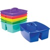 Storex Large Storage Caddy - External Dimensions: 13.2" Length x 11.2" Width x 10.8" Height - Stackable - Plastic - Assorted Bright - For Paint, Marke