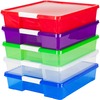Storex Stackable Craft Box - 3" Height x 14" Width14" Length - Stackable - Assorted Bright - 5 / Carton