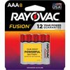 Rayovac Fusion Alkaline AAA Batteries - For Multipurpose - AAAsapceShelf Life - 8 / Pack