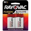 Rayovac 9-Volt Fusion Advanced Alkaline Batteries - For Multipurpose - 9 V DC - 2 / Pack