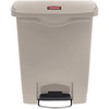 Rubbermaid Commercial 8G Slim Jim Front Step Container - Step-on Opening - 8 gal Capacity - Rectangular - Manual - Durable, Foot Pedal, Easy to Clean,