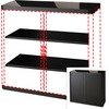 Paperflow easyOffice 41" Black Storage Cabinet Top, Back, Base and Shelves - 43.3" x 16.3" x 41" - 3 x Shelf(ves) - 450 lb Load Capacity - Adjustable 