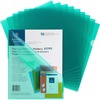 Business Source Letter File Sleeve - 8 1/2" x 11" - 20 Sheet Capacity - Green - 10 / Pack