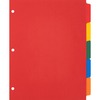 Business Source Plain Tab Color Polyethylene Index Dividers - Blank Tab(s) - 5 Tab(s)/Set - 8.5" Divider Width x 11" Divider Length - Letter - 3 Hole 