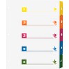 Business Source Color-coded Table of Contents/Tabs Index Dividers - Printed Tab(s) - Digit - 1-5 - 5 Tab(s)/Set - 3 Hole Punched - White Divider - Mul