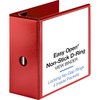 Business Source Red D-ring Binder - 5" Binder Capacity - Letter - 8 1/2" x 11" Sheet Size - D-Ring Fastener(s) - 4 Pocket(s) - Polypropylene - Red - C