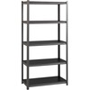 Lorell 3,200 lb Capacity Riveted Steel Shelving - 72" Height x 36" Width x 18" Depth - 30% Recycled - Black - Steel, Laminate - 1 Each