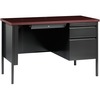 Lorell Fortress Series 45-1/2" Right Single-Pedestal Desk - 45.5" x 24"29.5" , 1.1" Top - Box, File Drawer(s) - Single Pedestal on Right Side - Square