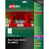 Avery&reg; Surface Safe ID Label - 7/8" Width x 2 5/8" Length - Removable Adhesive - Rectangle - Laser, Inkjet - White - Film - 33 / Sheet - 25 Total 