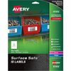 Avery&reg; Surface Safe ID Label - 1 5/8" Width x 3 5/8" Length - Removable Adhesive - Rectangle - Laser, Inkjet - White - Film - 12 / Sheet - 25 Tota