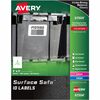 Avery&reg; Surface Safe ID Label - 3" Width x 5" Length - Removable Adhesive - Rectangle - Laser, Inkjet - White - Film - 4 / Sheet - 50 Total Sheets 