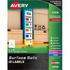Avery&reg; Surface Safe ID Label - 2" Width x 10" Length - Removable Adhesive - Rectangle - Laser, Inkjet - White - Film - 4 / Sheet - 50 Total Sheets