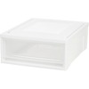 IRIS Stackable Storage Box Drawer - External Dimensions: 19.6" Length x 15.8" Width x 7" Height - 5.50 gal - Stackable - Plastic - Clear, White - For 