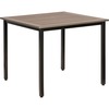 Lorell Faux Wood Outdoor Table - Charcoal Square Top - Black Four Leg Base - 4 Legs - 36.60" Table Top Length x 36.60" Table Top Width - 30.75" Height