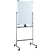 Lorell Double-sided Magnetic Whiteboard Easel - 24" (2 ft) Width x 36" (3 ft) Height - White Surface - Square - Vertical - Floor Standing - Magnetic -