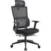 Lorell Mesh High-Back Chair w/Headrest - Black Seat - Black Mesh Back - High Back - 5-star Base - 1 Each