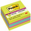 Post-it&reg; Super Sticky Notes Cube - 3" x 3" - Square - 360 Sheets per Pad - Guava, Acid Lime, Aqua Splash - Paper - Sticky, Recyclable - 1 / Pack