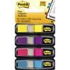 Post-it&reg; Flags Assortment - 0.50" x 1.75" - Rectangle - Assorted, Pink, Purple, Yellow, Aqua - Self-adhesive, Repositionable, Removable, Residue-f