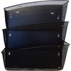 Alba Mesh Wall File Set - 3 Pocket(s) - Compartment Size 6.69" x 13.78" x 4.72" - 15.9" Height4.7" Depth x 13.8" Length - Black - Steel, Metal - 1 Eac