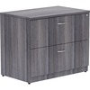Lorell Essentials Weathered Charcoal Lateral File - 2-Drawer - 35" x 22"29.5" , 1" Top - 2 x File Drawer(s) - Finish: Weathered Charcoal, Laminate