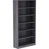 Lorell Weathered Charcoal Laminate Bookcase - 72" Height x 36" Width x 12" Depth - Thermally Fused Laminate - 1 Each