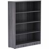 Lorell Weathered Charcoal Laminate Bookcase - 48" Height x 36" Width x 12" Depth - Thermally Fused Laminate - 1 Each