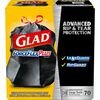 Glad Large Drawstring Trash Bags - ForceFlexPlus - 30 gal Capacity - 1.05 mil (27 Micron) Thickness - Drawstring Closure - Black - 4900/Bundle - 70 Pe