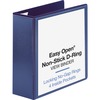 Business Source Easy Open Nonstick D-Ring View Binder - 4" Binder Capacity - Letter - 8 1/2" x 11" Sheet Size - D-Ring Fastener(s) - 4 Pocket(s) - Pol