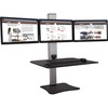 Victor High Rise Electric Triple Monitor Standing Desk - 23" to 34" Screen Support - 37.50 lb Load Capacity - 20" Height x 28" Width x 23" Depth - Des