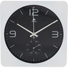 Alba Wall Clock - Analog - Quartz - Black Main Dial - White/Plastic Case - Modern Style