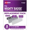 The Mighty Badge&reg; Professional Reusable Name Badge System Replacement Pack - Silver