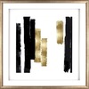 Lorell Blocks Design Framed Abstract Artwork - 29.50" x 29.50" Frame Size - 1 Each - Black, Gold