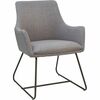 Lorell Mid-century Modern Flannel Guest Chair - Sled Base - Gray - Armrest - 1 Each