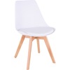 Lorell Curved Modern Shell Guest Chair - Fabric Seat - Four-legged Base - White - Plastic - 1 Each