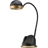 Lorell Charging Base Desk Lamp - 6.2" Height - 7.6" Width - 1 x 6 W LED Bulb - Adjustable Arm, Adjustable Height - Plastic - Desk Mountable - Silver, 