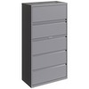Lorell Fortress Series Lateral File w/Roll-out Posting Shelf - 36" x 18.6" x 67.6" - 5 x Drawer(s) for File - Letter, Legal, A4 - Lateral - Hanging Ra