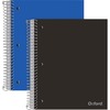 Oxford 3-Subject Poly Notebook - 3 Subject(s) - 150 Sheets - Wire Bound - Wide Ruled - Red Margin - 3 Hole(s) - 0.50" x 8.5" x 10.5" - Assorted Cover 
