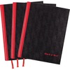 Black n' Red Casebound Hardcover Notebook 3-pack - Case Bound - 12" x 8.5" x 1.7" - Matte Cover - Hard Cover, Bleed Resistant, Ribbon Marker - 3 / Pac