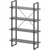 Lorell SOHO Rustic Metal Frame Bookcase - 39.4" x 11.8"57.5" - 4 Shelve(s) - Band Edge - Finish: Charcoal - Sturdy, Durable