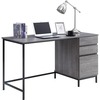 Lorell SOHO 3-Drawer Desk - 55" x 23.6" x 30" - 3 x File Drawer(s) - Single Pedestal on Right Side - Finish: Charcoal