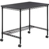 Safco Mobile Wire Desk - For - Table TopMelamine, Black Top x 35.75" Table Top Width x 24" Table Top Depth - 30.75" Height - Assembly Required - Black