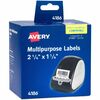 Avery&reg; Thermal Roll Labels, 2.25" x 1.25" , 1,000 White Labels (4186) - 1 1/4" Height x 2 1/4" Width - Permanent Adhesive - Rectangle - Thermal - 