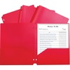 C-Line 2-pocket Heavyweight Poly Portfolio Pocket - 11.4" Length - 100 mil Thickness - For Letter 8 1/2" x 11" Sheet - 3 x Holes - Ring Binder - Recta
