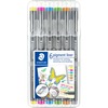 Staedtler Pigment Liner 308 - Fine Pen Point - 0.5 mm Pen Point Size - Assorted Pigment-based Ink - Polypropylene Barrel - Metal Tip - 6 / Set